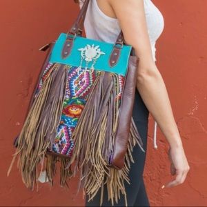 Handmade Leather BOHO Purse/Shoulder Bag